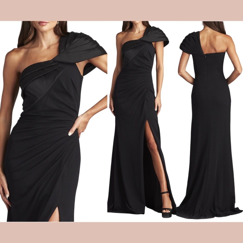 NWD$418 Tadashi Shoji [ Medium ] Rady Twist Drape One Shoulder Sheath Gown J1974